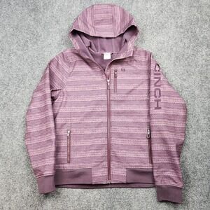 Cinch Softshell Jacket Womens Large Purple Aztec Print Hooded Full Zip Western